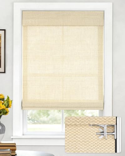 LazBlinds No Drill Bamboo Roman Shades, 37" W x 64" H… at Amazon