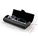 Aluminum Eyeglasses Case，EZESO Hard Shell Matte Elegant Slim Light Metal Frosted Spectacles For Small And Medium Frams (Black)