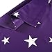 Kotile Blackout Purple Curtains for Girls Room/Kids Room 63 Inch Length 2 Panels, Home Decor Window Treatment Thermal Insulated Ring Top Curtains with Silver Star Print, Royal Purple