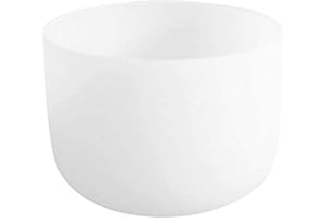 ENERGYSOUND 432Hz Perfect Pitch E Solar Plexus Chakra Frosted Quartz Crystal Singing Bowl 8 inch mallet & o-ring included