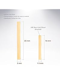 PAVOI 14K Gold Plated Sterling Silver Post Dainty Mini Bar Stud Earrings   Gold Earrings for Women