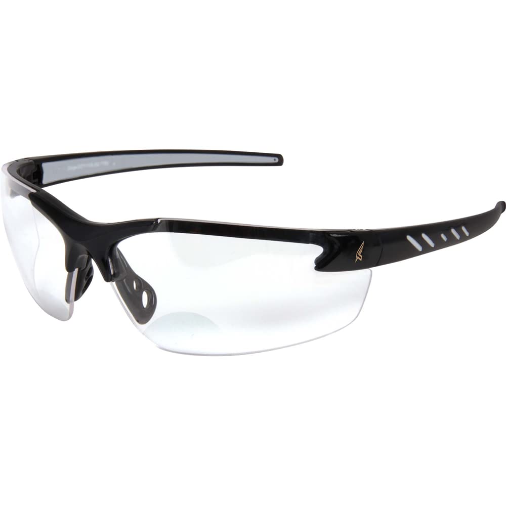 Photo 1 of Edge DZ111-2.5-G2 Zorge G2 Wrap-Around Safety Glasses, 2.5 Magnification, Anti-Scratch, Non-Slip, UV 400, Military Grade, ANSI/ISEA & MCEPS, 5.04" Wide, Black Frame / Clear Lens