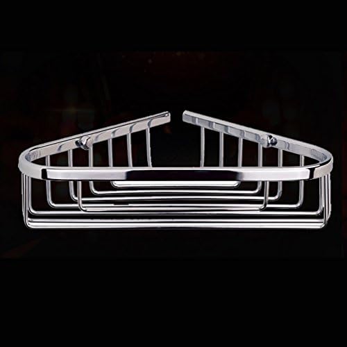 GDrems Stainless Steel Triangle Basket,1-Tier Corner Basket,Kitchen &amp; Bathroom Storage-Chrome Finish