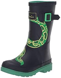 Joules Girls JNR Welly Print Rain Boot, Navy
