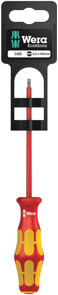 Wera 05100001001 0.5 x 3 x 100 mm "160i SBVDE" Insulated Screwdriver for Slotted Screws - Silver — image 1