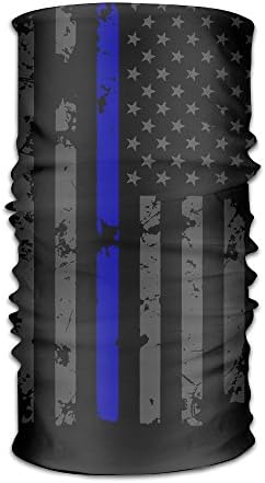 DahelinG Unisex Stylish Thin Blue Line Flag Police American Quick Dry Microfiber Headwear Outdoor Magic Bandana As Neck Gaiter Head Wrap Headband Scarf Face Mask Ultra Soft Elastic One Size
