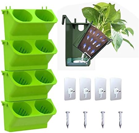 Ljlpropyh Plant Containers Wall Mounted Planter - Self Watering Vertical Wall Mounted Hanging Flowerpot Garden Wall Planter Hanging Flower Pot for Indoor Outdoor Balcony Terrace Decoration