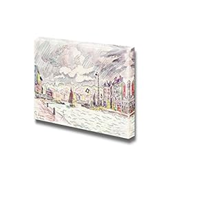 Le Havre with Rain Clouds by Paul Signac - Canvas Print Wall Art Famous Painting Reproduction - 12" x 18"