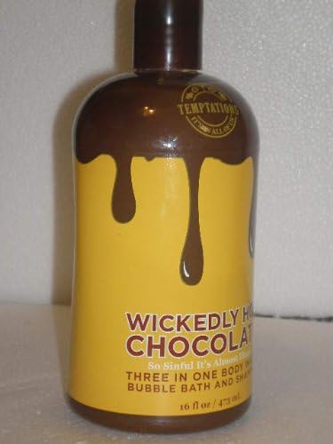 Bath & Body Works Temptations Wickedly Hot Chocolate 3 in 1 Body Wash, Bubble Bath & Shampoo 16 Oz. (Beauty)