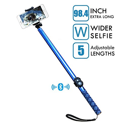 Long Selfie Stick,Extendable Foldable Selfie Stick with Wireless Bluetooth Remote and Adjustable