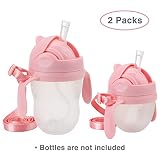 Weighted Straw Sippy Cup Conversion Kit, Compatible for Comotomo Baby Bottle, 5 Ounce and 8 Ounce (2 Packs, Pink)