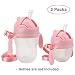 Weighted Straw Sippy Cup Conversion Kit, Compatible for Comotomo Baby Bottle, 5 Ounce and 8 Ounce (2 Packs, Pink)