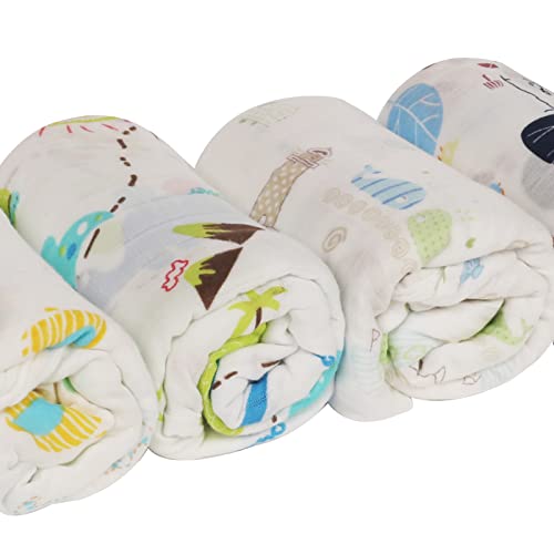 Viviland Muslin Swaddle Blankets for Baby Girl and boy Cotton Muslin 47 x 47 inches 4 Pack Baby