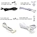 Flexible Extendable Cables for AIBOO LED Under Cabinet Lighting Kit White Cord 60 inch Extension Cords (2-pin White Cords, 4 Packs)