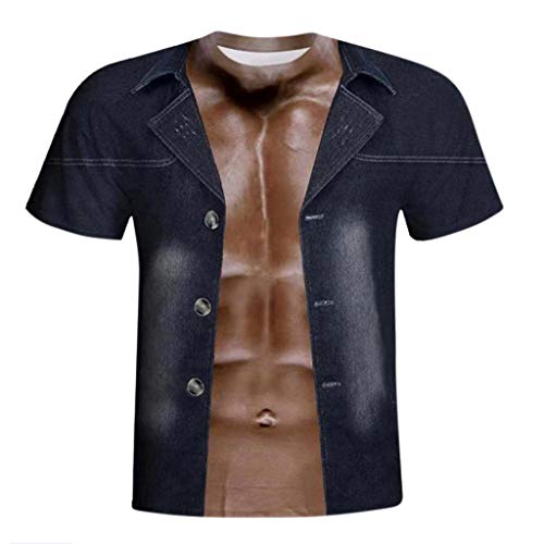 Men's Funny Tops 3D Printed Cool Graphic Sleeveless Cool Gym Workout T-Shirt (XXXXL, 01)