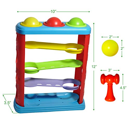Pound a Ball Toy for Toddlers with 6 Bonus Stacking Cups, Hammer and Ball Pounding Montessori Toys for Babies, Fun Learning Developmental Toys for 1, 2, 3-Year-Olds, Best Toddler Boy and Girl Gifts - Thumbnail 6