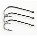 JSHANMEI Bait Holder Fishing Hooks Black Barbed Shank Beak Bait Holder Hook with 2 Baitholder Barbs Jig Fish Hooks (Pack of 100)