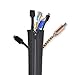 Cable Management Sleeve by Conwork Flexible Neoprene Waterproof Cord Wrap & Zip-up Cover Wire Organizer Protector for TV / Computer / Office Desk / Home Entertainment [2-Pack 20-inch]