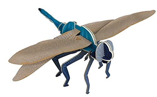 Build Your Own Beautiful Dragonfly - Pull Tab Flapping Wing Action - Cardboard Craft Kit - Ages 8+