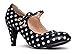 Pixie Mary Jane Kitten Heel, Black/White Polka Dot, 8 B(M) US