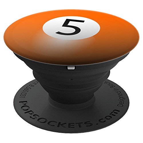 Snooker ball orange number five 5 - PopSockets Grip and Stand for Phones and Tablets