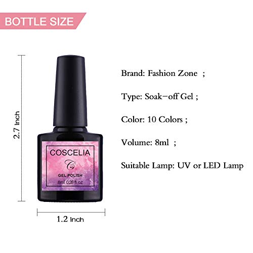 Fashion Zone 20 Colors Gel Nail Polish Set, Soak Off UV LED Gel Nail Polish Kit Manicure Salon Gift Kit 8ml - Thumbnail 6
