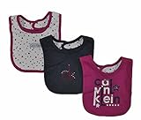 Calvin Klein Infant Girls Berry & Multi Color 3 Pack Bibs