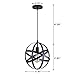 KENMI Wagon Wheel Chandelier Modern Farmhouse Pendant Light,Black Farmhouse Chandelier, 6-Light Wagon Wheel Chandelier with Adjustable Height, Dining Room Light Fixture, Hanging Lights