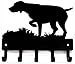 The Metal Peddler GSP on Point - German Shorthaired Pointer Key Holder for Wall - Small 6 inch Wide with 5 Hooks - Made in USA