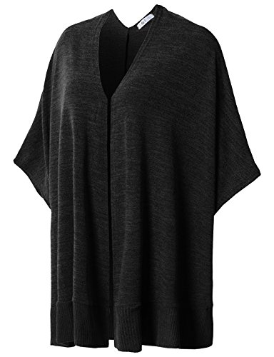 H2H Women's Winter Reversible Oversized Blanket Poncho Cape Shawl Cardigans Black US L/Asia L (CWOCASL02)