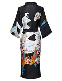 Valennia - Albornoz largo con estampado floral para mujer