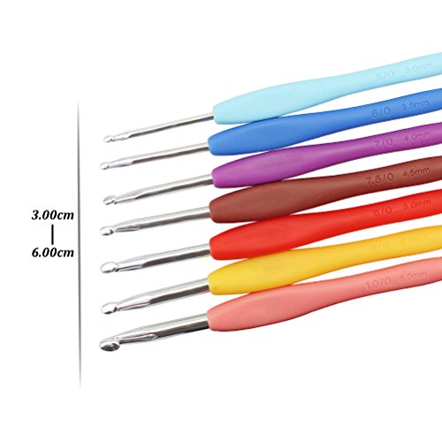 Crochet Hooks Ergonomic Crochet Hook Set with Case Plus Large-Eye Blunt Needles Yarn Knitting,Scissors,Locking Stitch Marke and Other Crochet Tools,Best Gift(47 Pieces) - Thumbnail 2
