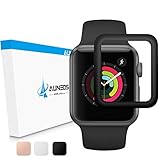 Screen Protector for Apple Watch [Exclusive to Series 3], AUNEOS Series 3 42MM Protector for Apple Watch [Self-Absorption] Tempered Glass Cover for Apple Watch Nike+, Hermès, Edition (Black, 42mm)