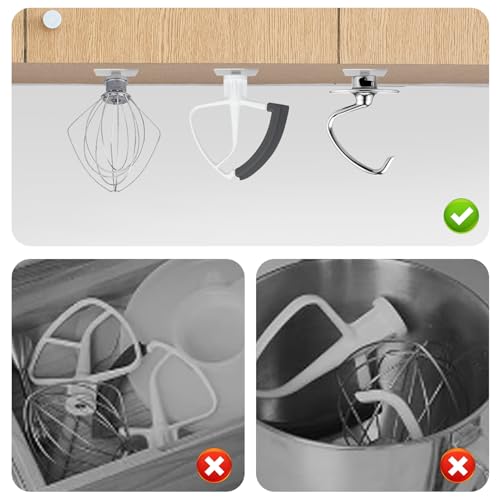 Sliding Mat for Kitchen aid 4.5-5 Qt Stand Mixer with 1Pc Cord Organizer and 3Pcs Attachment Holder for Kitchen Appliance Slider Counter, Moving Tray (Bamboo, Natural)