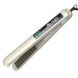 SeiShio Professional Flat Iron Hair Straightener 3D Floating Titanium Plate Anti-Static Instant Heat Up Dual Voltage with Adjustable Temperature LCD Display for All Hair Types, 1 Inch