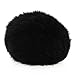 SODIAL(R) Black Rabbit Fur Ball Phone Cellphone String Charm Strap Anti Dust Plug 80mm