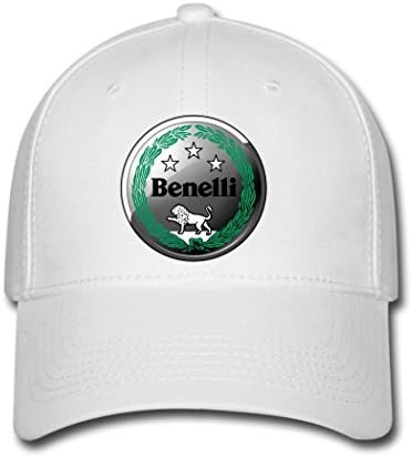 LEU Unisex Benelli Logo Emblem Adjustable Baseball Caps White