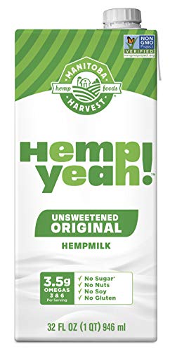 Manitoba Harvest Hemp Yeah! Hemp Milk Unsweetened Original 32 oz (Pack of 6)