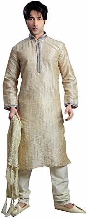 PCC Exquisite Jacquard Beige Mens Readymade Kurta 40268