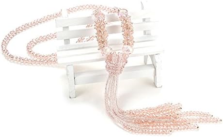 LOVFASHION Knotted Bohemian Beaded Necklace Y Shaped Tassel Pendant Sweater Chain Long Necklace Clothing Accessories Jewelry 7 Colors
