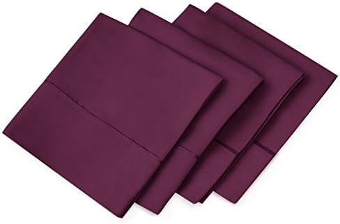 Aloe Vera Hotel Collection Ultra Soft Pillow Case (4-Pack) – All-Natural Pure Aloe Vera Treatment – Eco-Friendly, Hypoallergenic Pillow Cover Infused with Soothing Aloe Vera - Purple - King