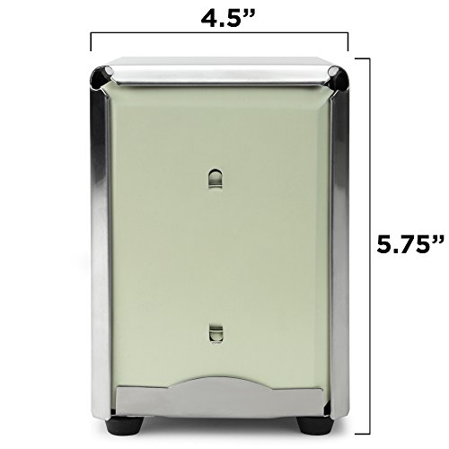 Back of House Ltd. Commercial Spring-Load Stainless Steel Low-Fold Napkin Dispenser for Restaurants, Diners, & Home Use