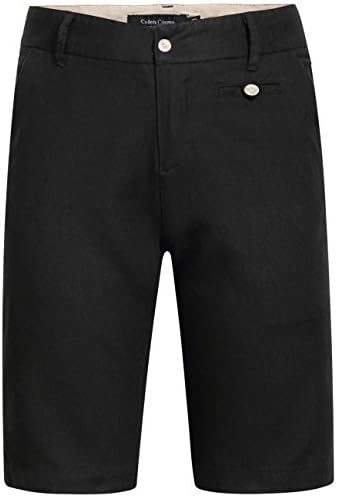 Colen Cosmo Men's Solid Classic Fit 11" Inseam Linen Shorts