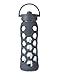 Lifefactory 22 Ounce Glass Bottle with Straw Cap and Silicone Sleeve Carbon