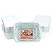 PARTY BARGAINS 5 Lb. Aluminum Foil Pans with Lids - 50 Count Set with Board Lids, 9 x 7 Inches Oblong Pan Food Container for Hot and Cold Use (Max 240°C)