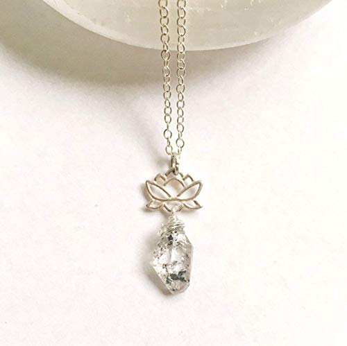 Handmade Herkimer Diamond Lotus Pendant Bridal And Bridesmaids