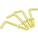 Shells 50PCS Gold Color Copper Plated Metal Right-angle Hooks 7 Shape Screw Hooks Self-tapping Screws Hooks L Shape Hooks 1 Inch