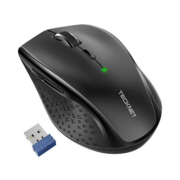 TECKNET 2.4G Classic Wireless Mouse for Laptop, 3200 DPI Optical Computer Mouse with 6 Adjustable Levels, 30 Months Long…
