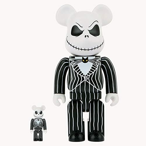 KINKIROBOT 400%+100% BEARBRICK JACK SKELLINGTON - 11 inches & 28 cm | 3 inches & 7.5 cm