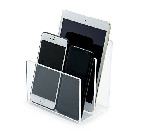 Combination of Life 2 Sections Acrylic Mini File Sorter Desktop Organizer Clear 6 inches W by 4.1 inches D by 6.5 inches H Set of 2 - Thumbnail 4